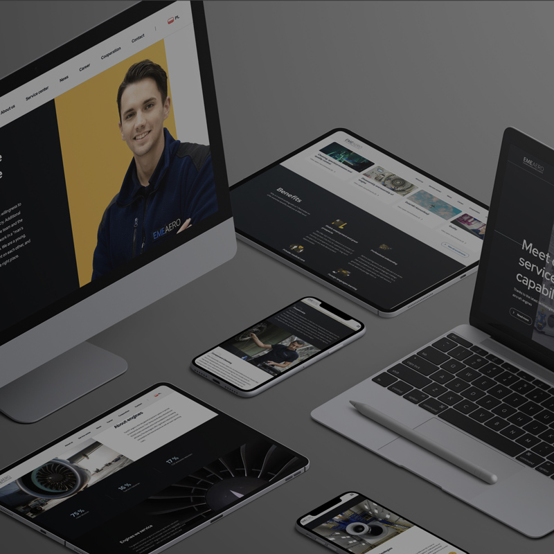 EME Aero – UX/UI design, web development, maintenance, hosting