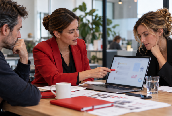 Zespół HR i employer branding analizujący wizerunek pracodawcy w AI i internecie